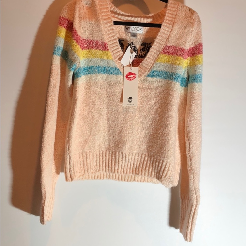 NWT WildFox Dreamer sweater long sleeves V-neck M - Picture 5 of 8